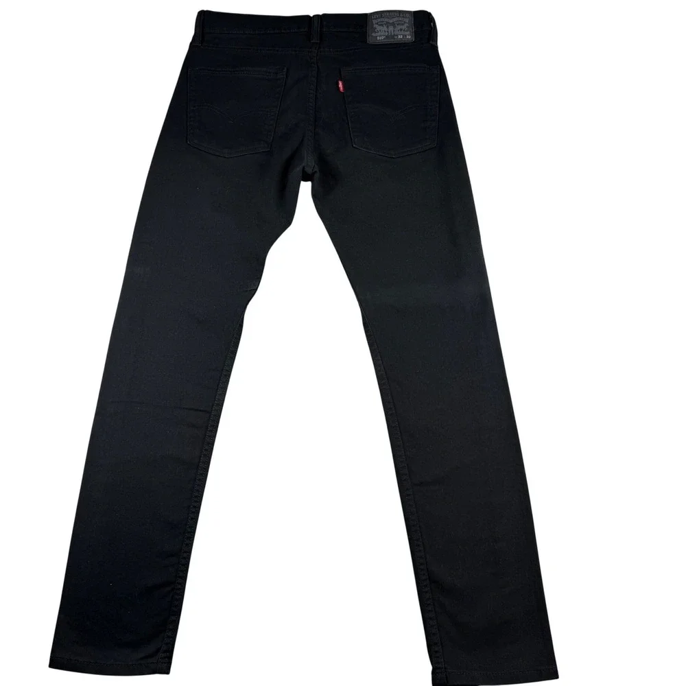 Levi's 510 Skinny Fit Mens Black Denim Jeans W32 L32 Solid Dark Wash